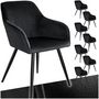 Voir la diapositive 1 : tectake Ensemble de 8 chaises rembourées cuir synthétique aspect velours noir
