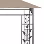 VIDAXL Belvedere avec moustiquaire 6x3x2,73 m Taupe 180 g/m^2