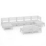 Voir la diapositive 2 : VIDAXL Salon de jardin 9 pcs Blanc Bois de pin massif