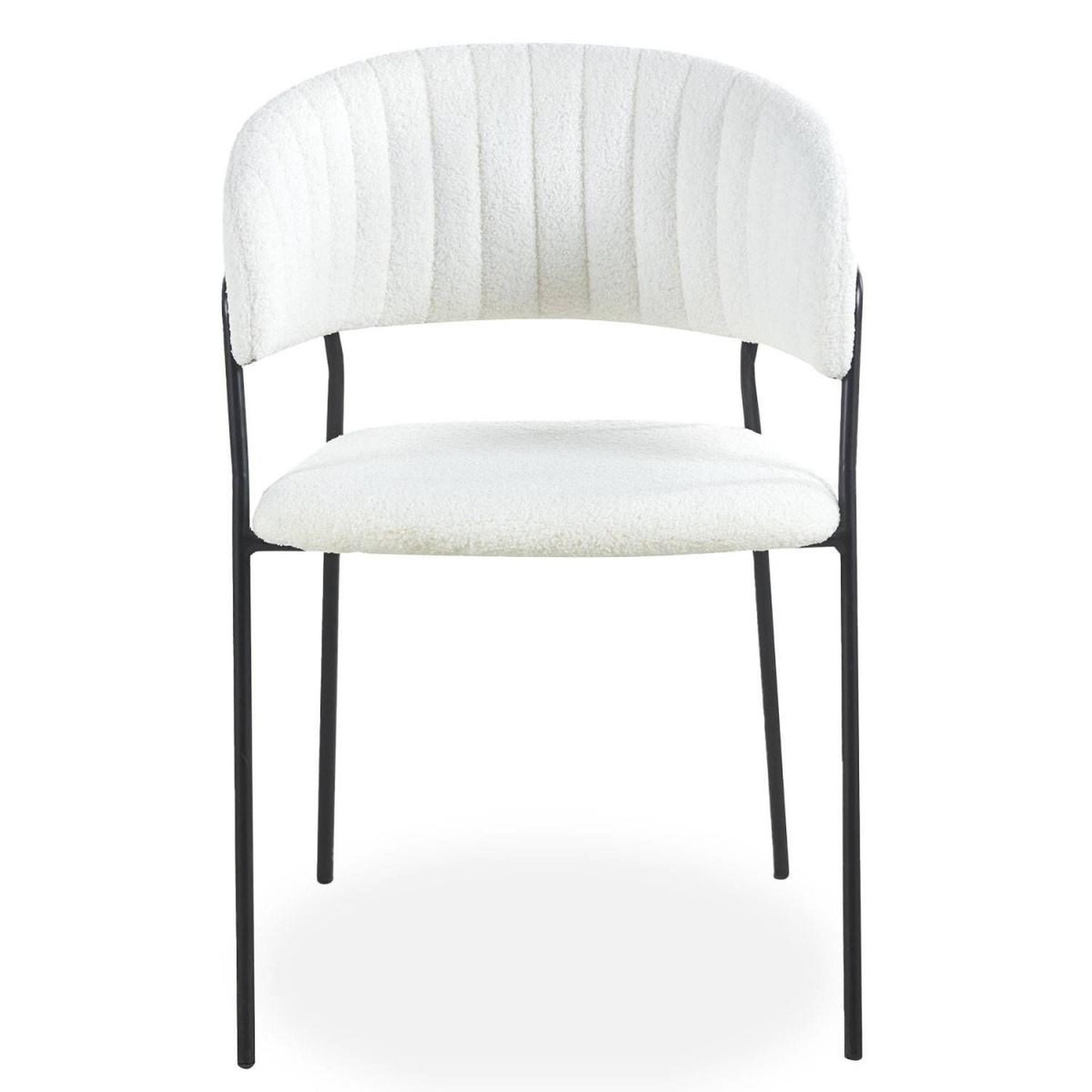 Voir la diapositive 4 : Paris Prix Lot de 4 chaises en bouclette  batora  79cm crème & noir