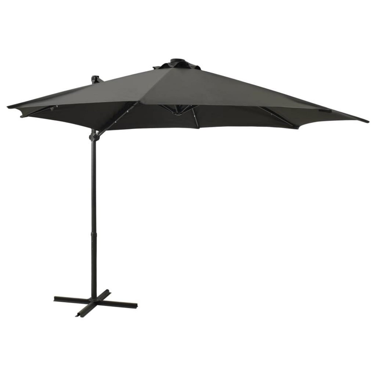 VIDAXL Parasol de jardin en porte-a-faux avec mat et lumieres LED