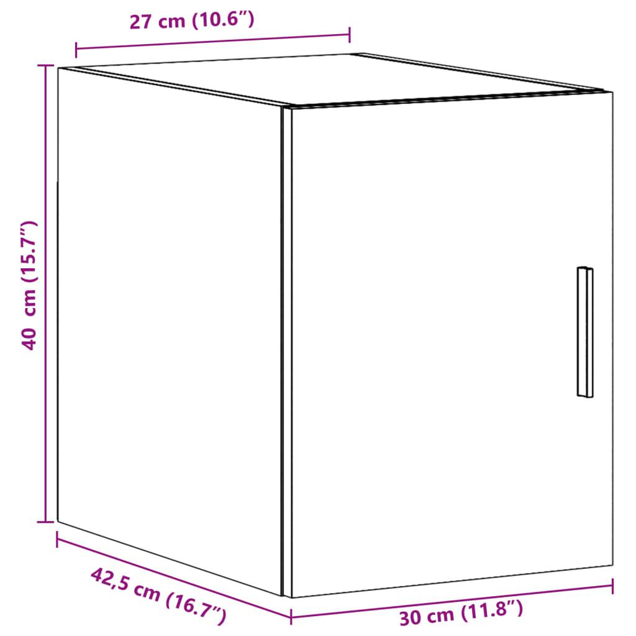 Voir la diapositive 6 : VIDAXL Armoire murale noir 30x42,5x40 cm bois d'ingenierie
