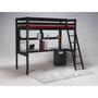 Voir la diapositive 2 : Lit Mezzanine 90x190cm en bois massif avec sommier bureau et caisson CITY