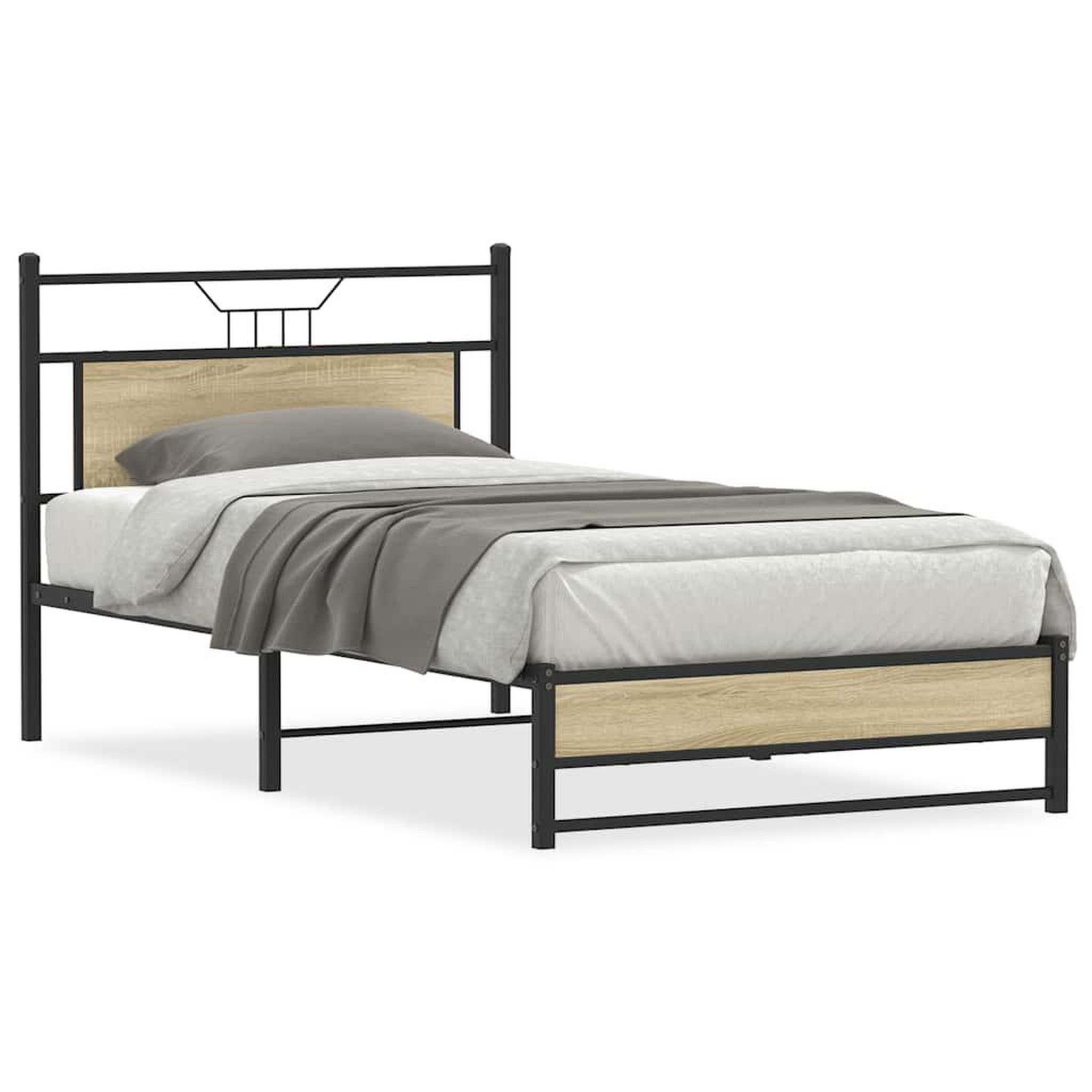 VIDAXL Cadre de lit sans matelas chene sonoma 100x200 cm