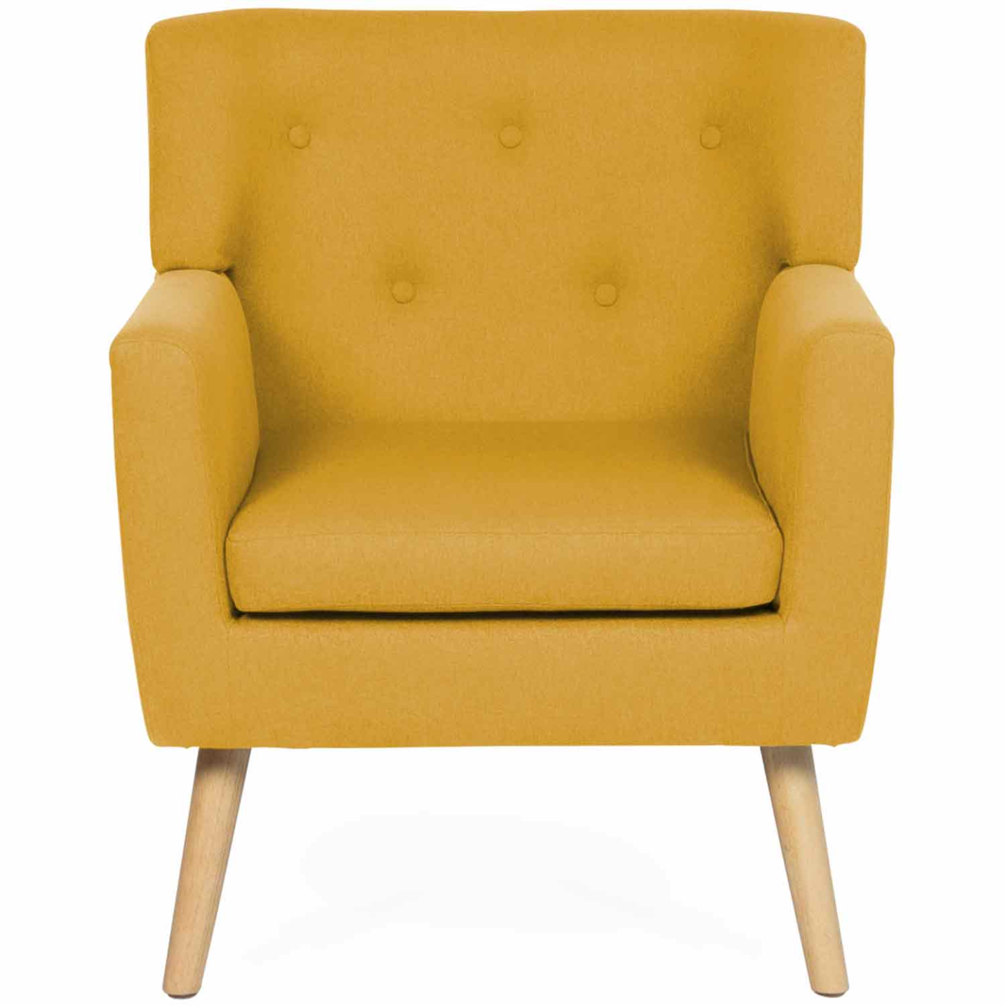 Voir la diapositive 3 : ID MARKET Fauteuil scandinave liv en tissu jaune moutarde