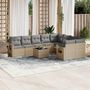 Voir la diapositive 1 : VIDAXL Salon de jardin avec coussins 10 pcs beige resine tressee