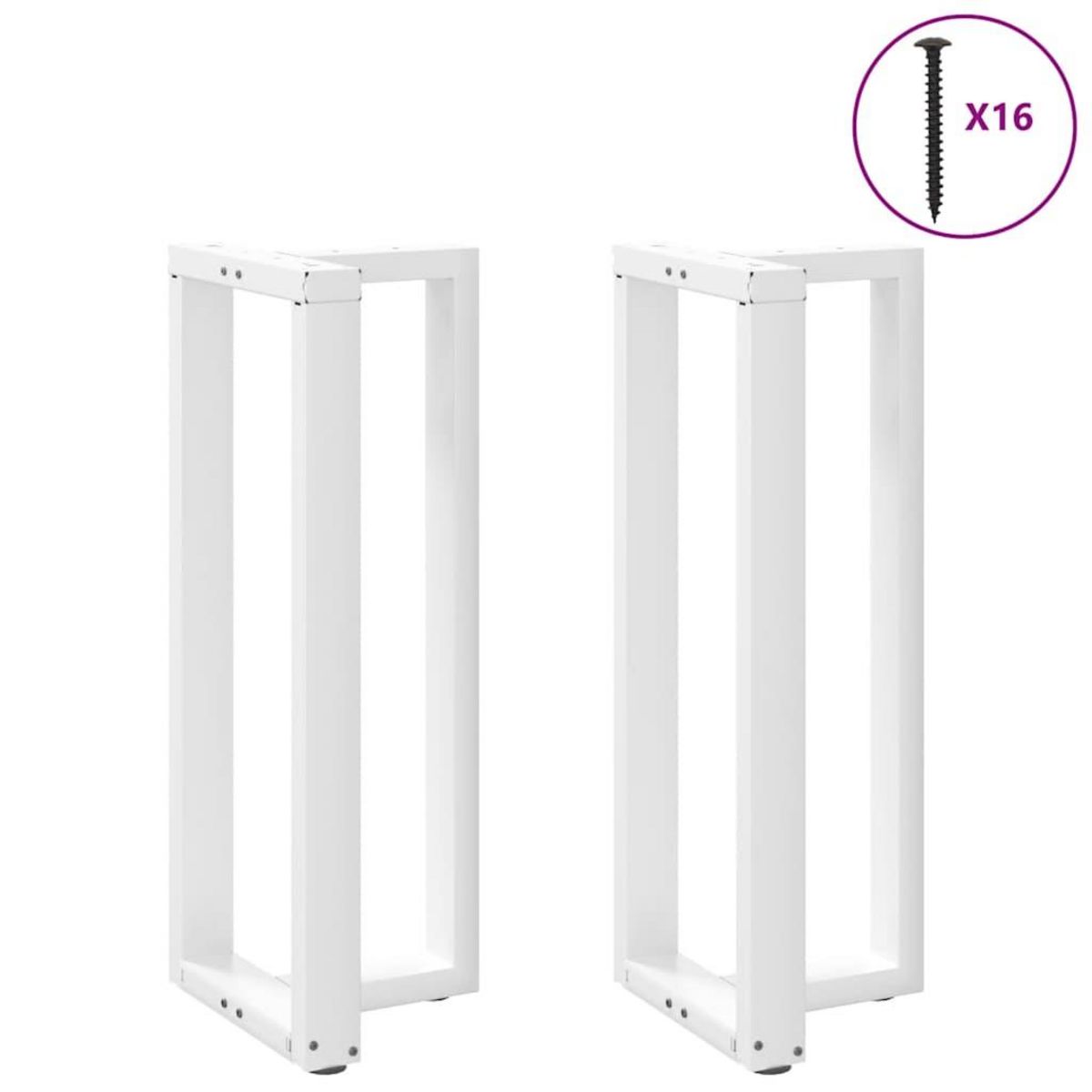 VIDAXL Pieds de table de bar forme de T 2 pcs blanc 50x35x(100-101) cm