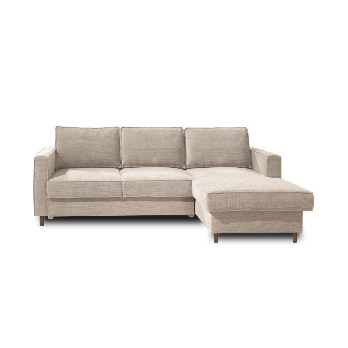 LISA DESIGN Jake - canapé d'angle droit - convertible avec coffre - 4 places - en velours côtelé