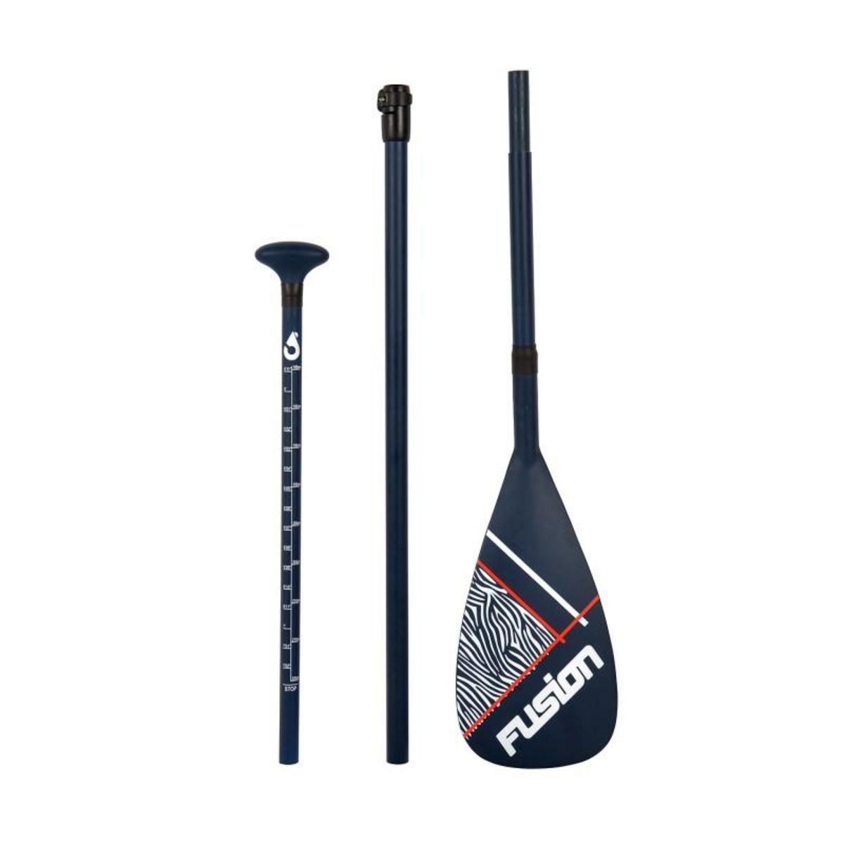 FUSION Pagaie Advanced de Stand up Paddle réglable de 175 à 215cm en fibre et carbonne, démontable en 3, FUSION