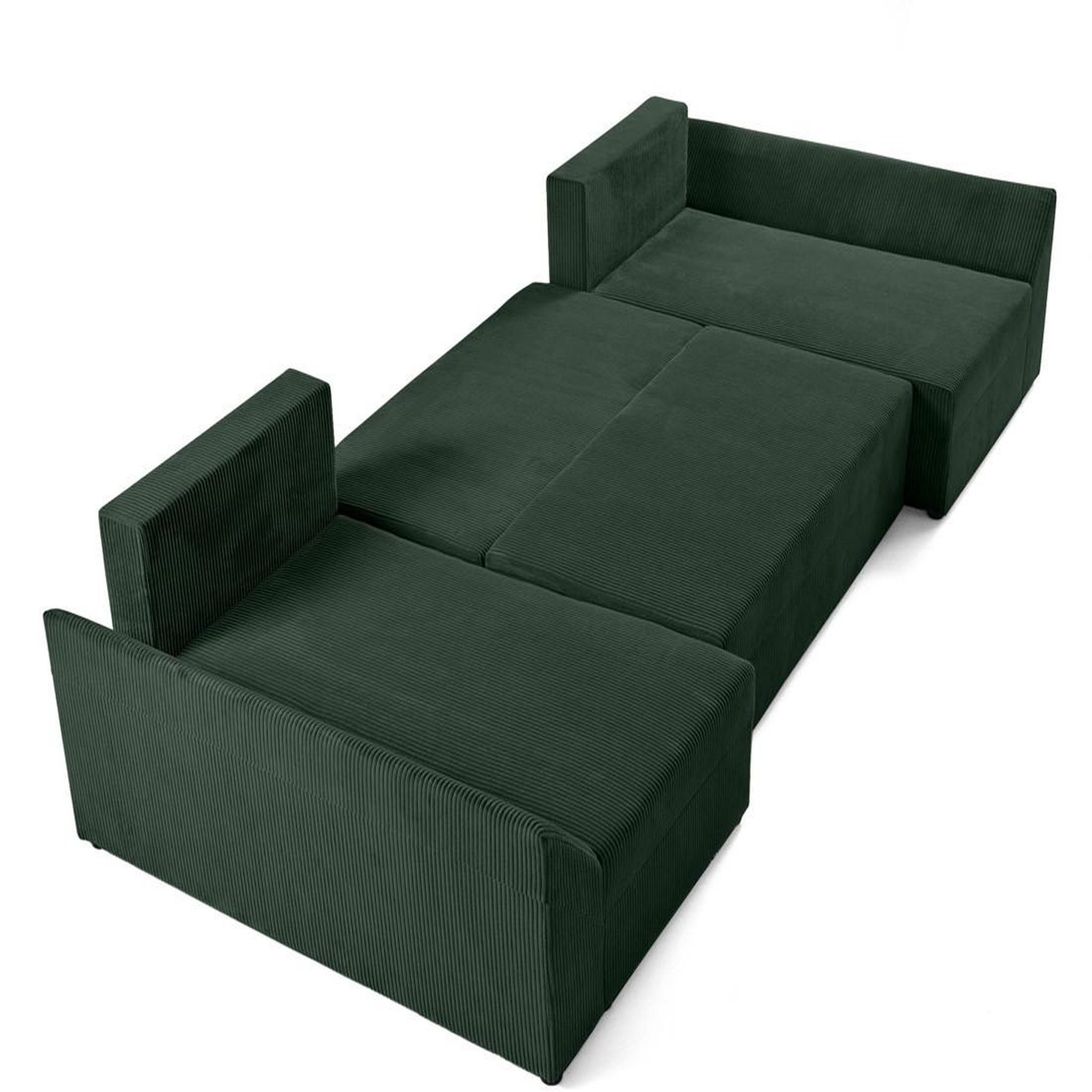 Voir la diapositive 3 : BEST MOBILIER Mike - canapé panoramique en u - 7 places - convertible avec coffre - en velours côtelé