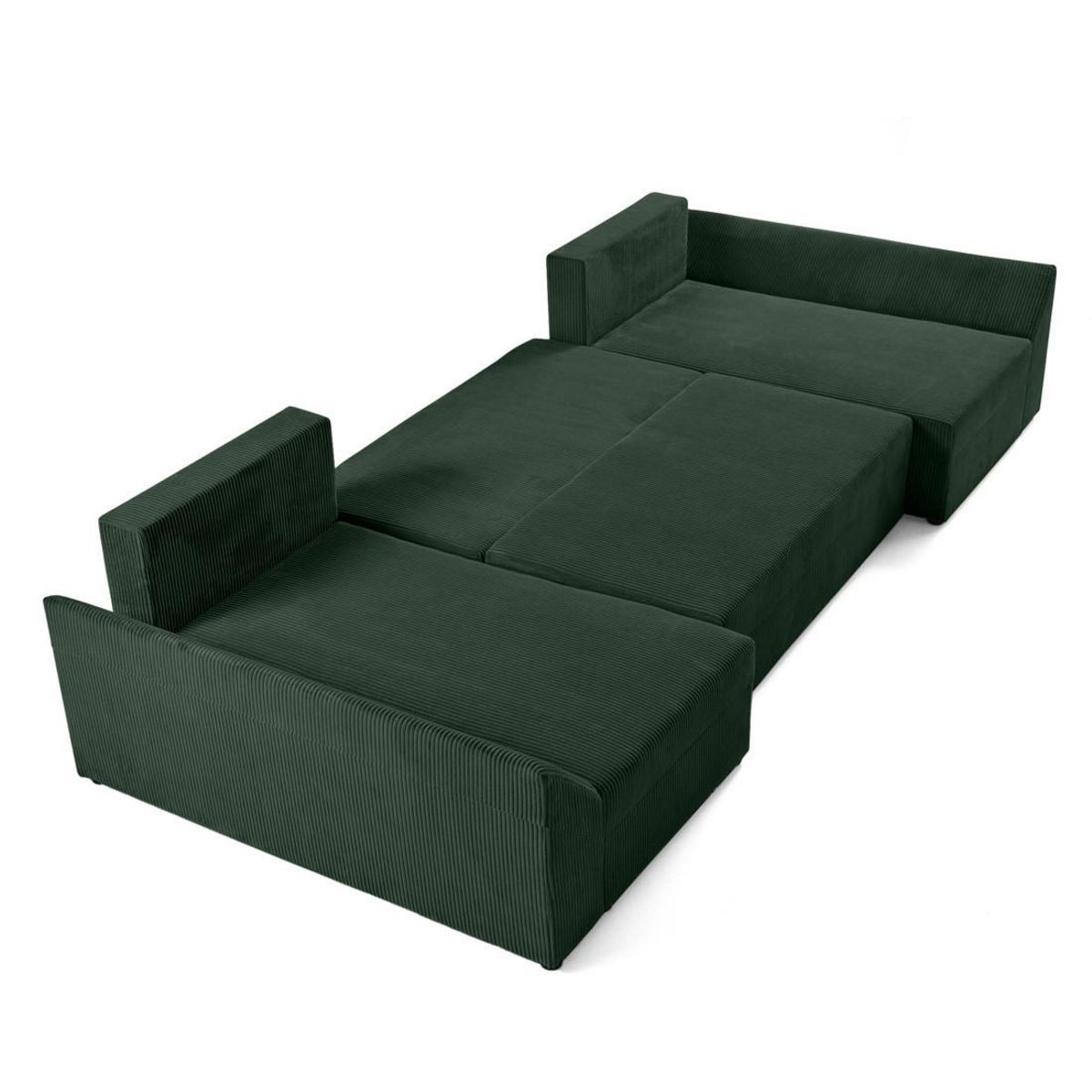 BEST MOBILIER Mike - canapé panoramique en u - 7 places - convertible avec coffre - en velours côtelé