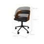 Voir la diapositive 4 : Rendez vous déco Chaise de bureau pivotante en bois et PU blanc - Louis