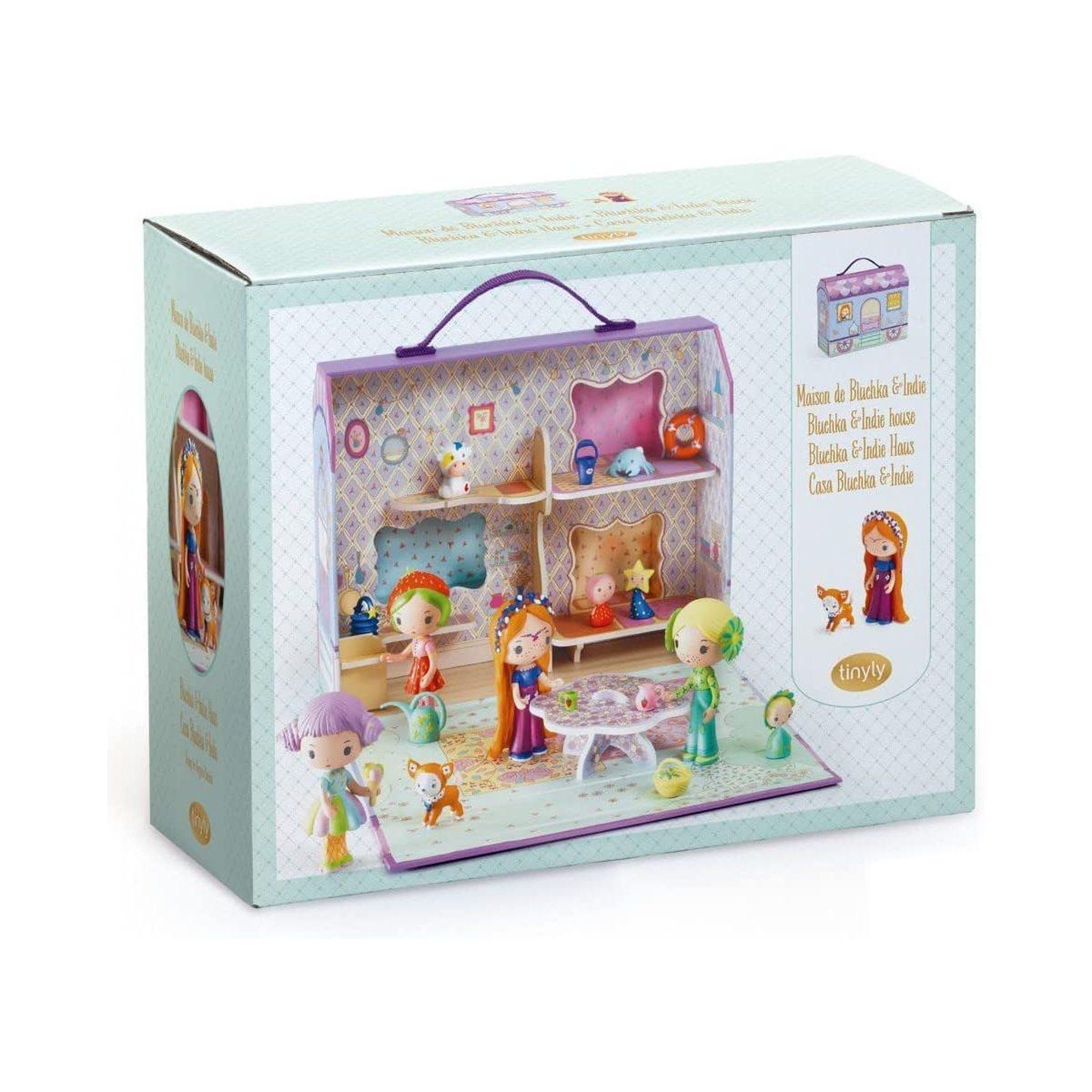 Voir la diapositive 2 : Djeco Maison de bluchka et indie figurines tinyly