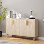 Voir la diapositive 3 : Habitat et Jardin Buffet en bois  Rodney  - 120 x 30 x 74 cm - Travertin