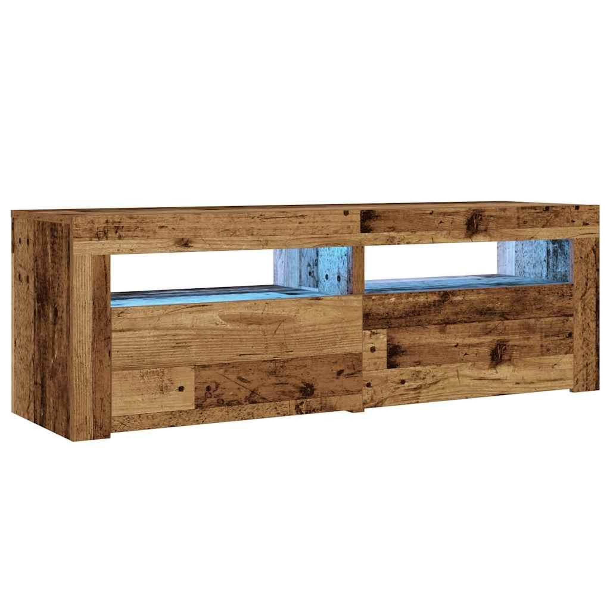 Voir la diapositive 3 : VIDAXL Tables de chevet 2 pcs avec LED vieux bois 60x35x40 cm