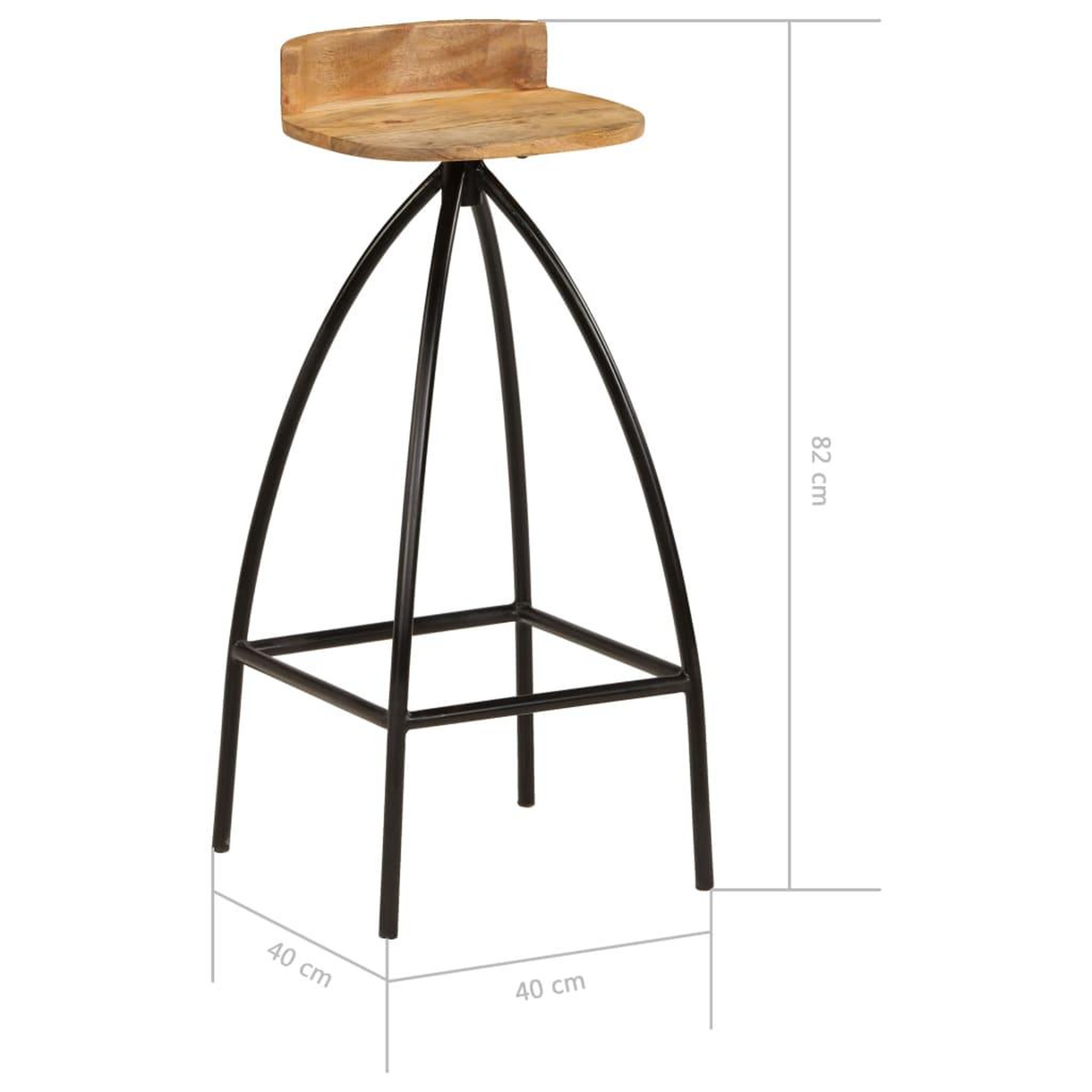 Voir la diapositive 6 : VIDAXL Chaises de bar lot de 2 bois de manguier solide
