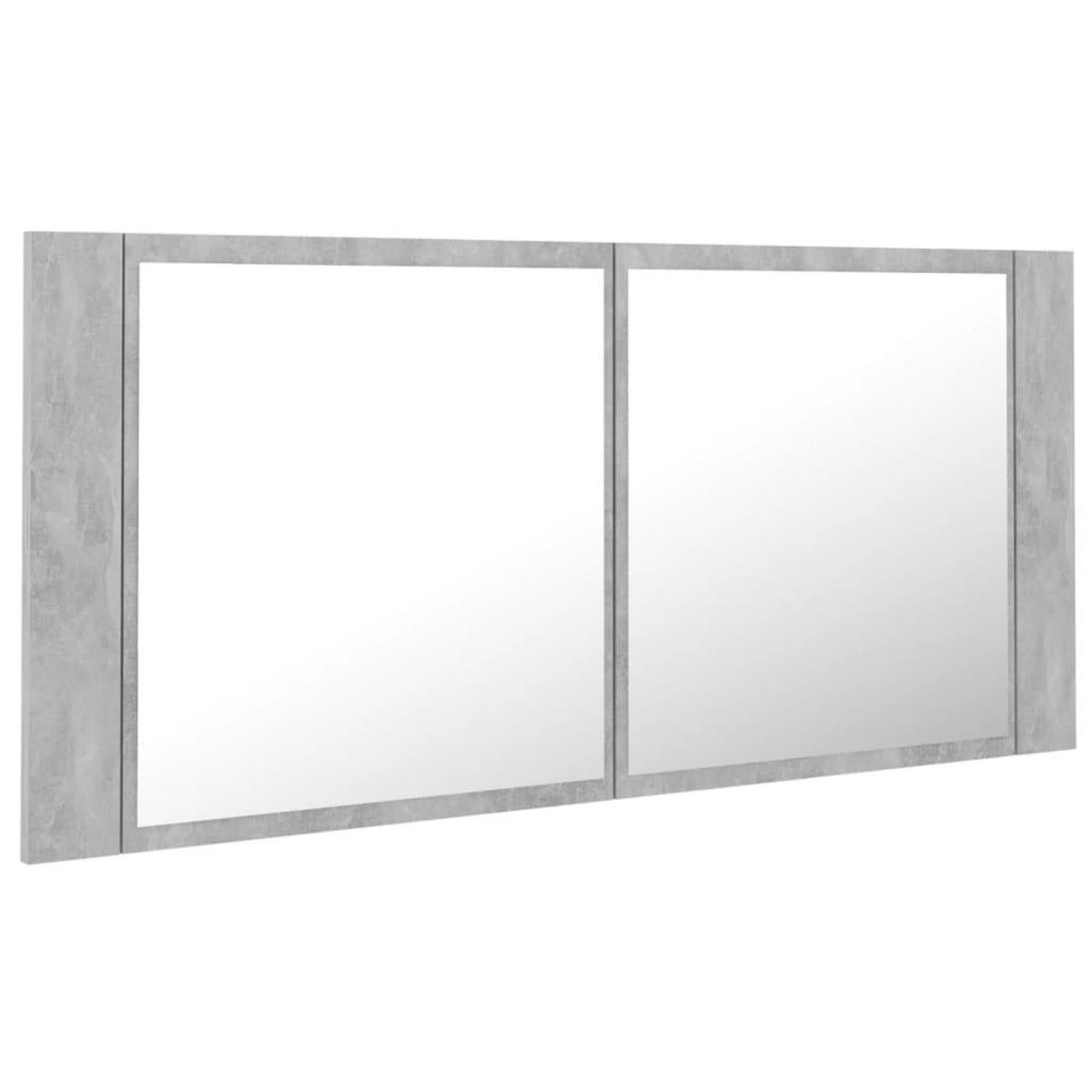 VIDAXL Armoire de salle de bain a miroir LED Gris beton Acrylique