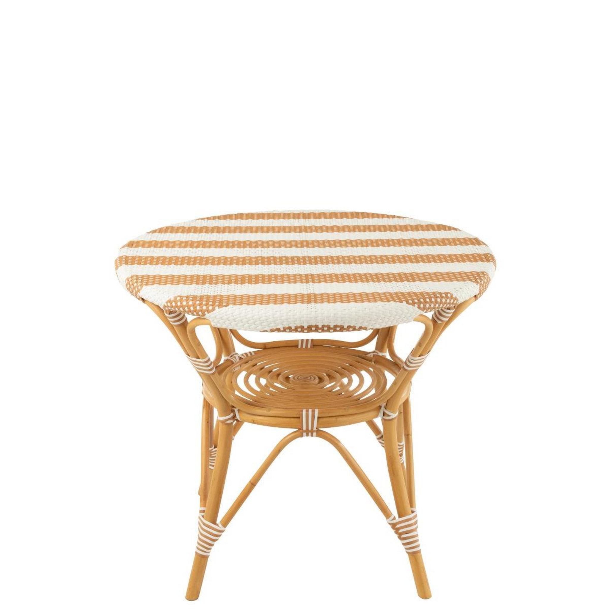 Voir la diapositive 2 : J-LINE Table à manger en rotin  danial  90cm blanc