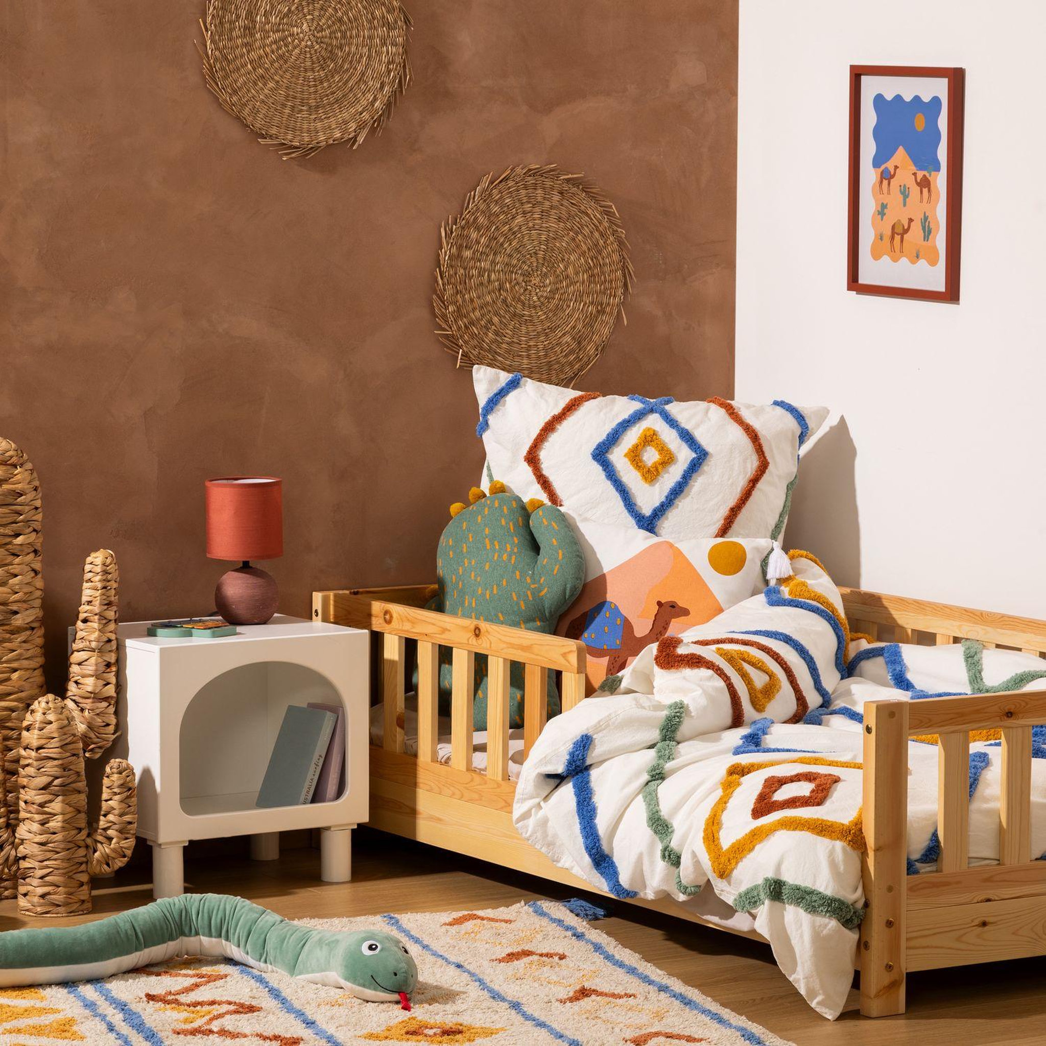 Voir la diapositive 2 : ATMOSPHERA Table de chevet 1 niche en bois tara - blanc