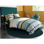 ATELIER DU COTON Parure de couette 100%coton 57fils/cm2 - citedor. Coloris disponibles : Bleu