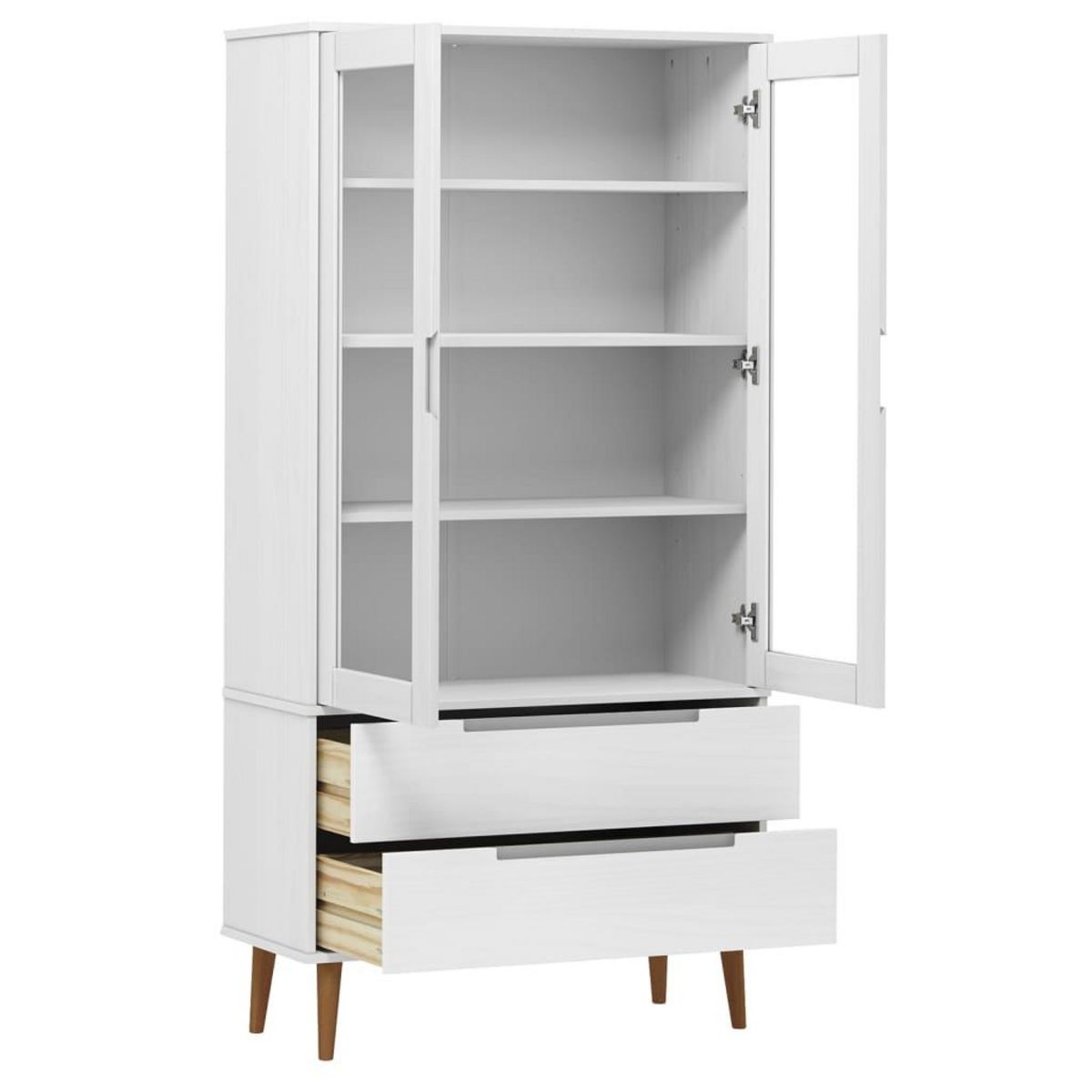 VIDAXL Armoire a vitrine MOLDE Blanc 90x35x175 cm Bois de pin massif
