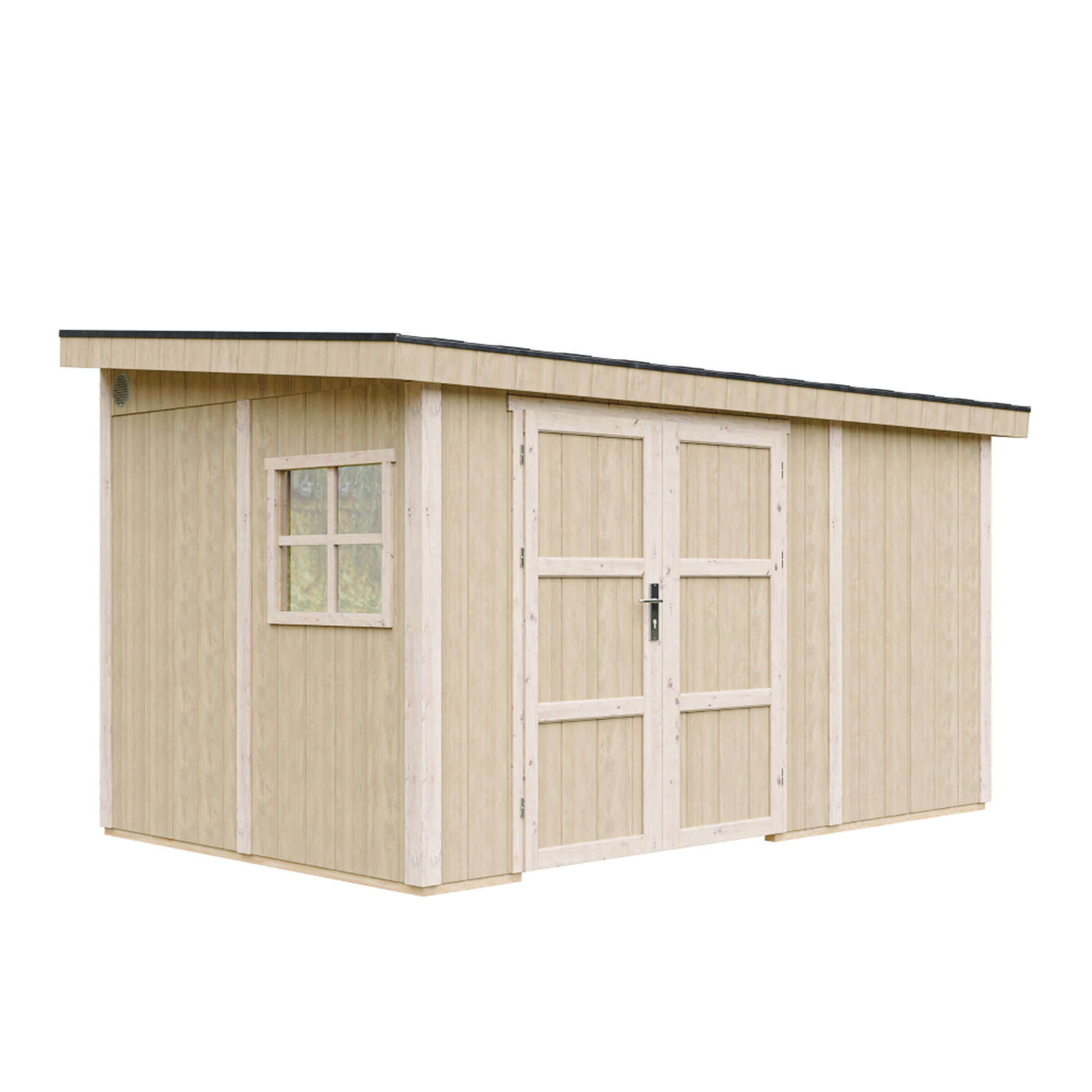 Voir la diapositive 2 : TIMBELA Abri de jardin qualité premium 8,68 m² h231x248x412 cm sans plancher et paroi latérale m939b