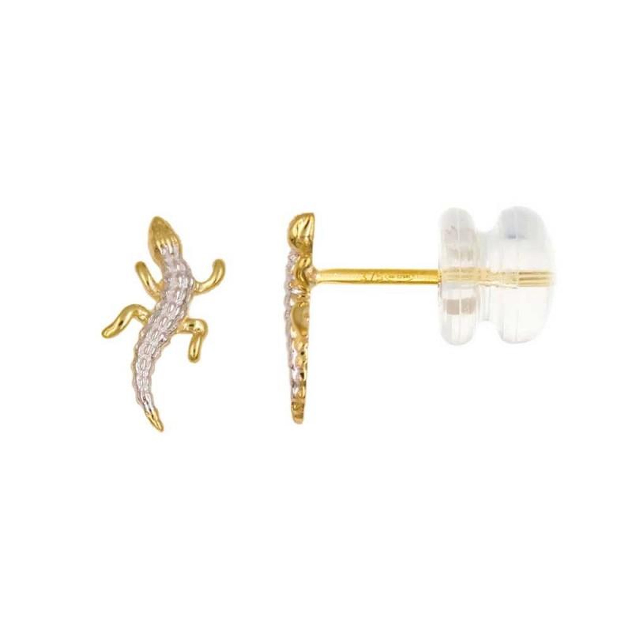 L'ATELIER D'AZUR Boucles d'Oreilles Or Bicolore Salamandre