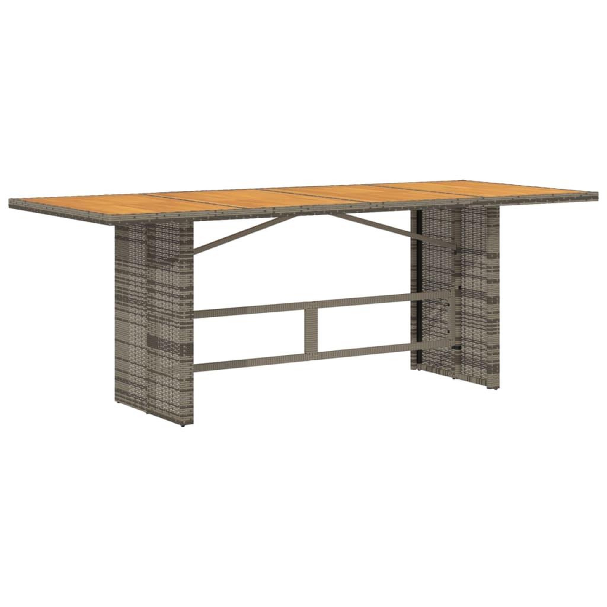 Voir la diapositive 5 : VIDAXL Table de jardin avec dessus en bois d'acacia gris 190x80x74 cm