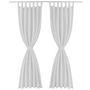 Voir la diapositive 2 : VIDAXL 2 pcs Rideau a Passant Micro Satin Blanc 140 x 175 cm