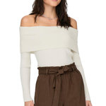 JACQUELINE DE YONG Pull en Maille Blanc Femme JDY Shoulder. Coloris disponibles : Blanc