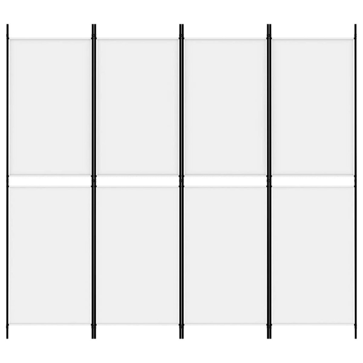 VIDAXL Cloison de separation 4 panneaux Blanc 200x180 cm Tissu