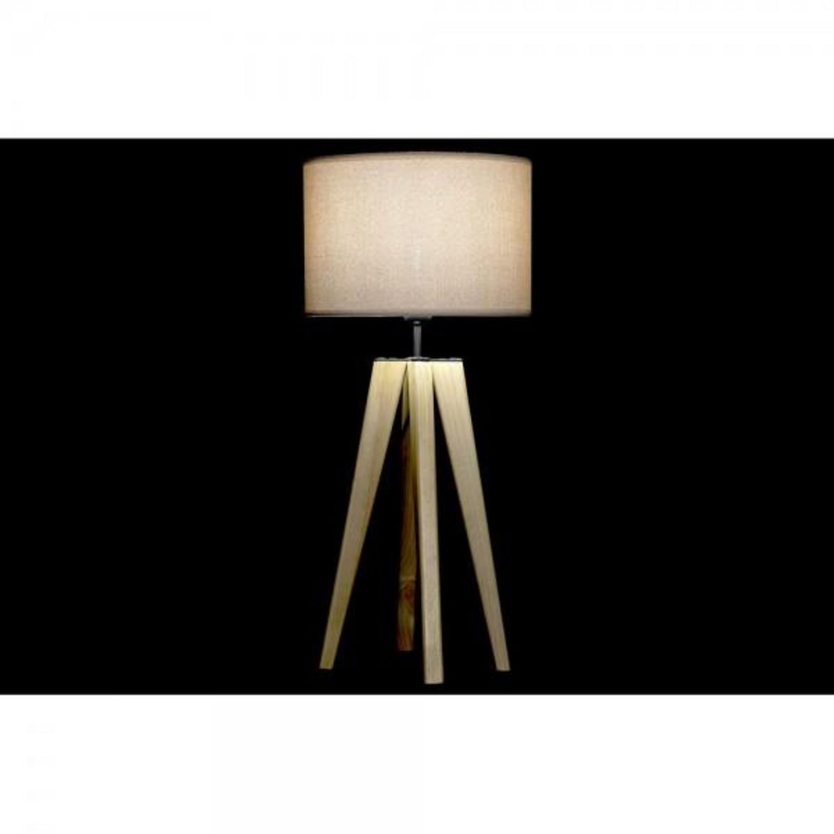 MARKET24 Lampe de bureau DKD Home Decor Beige Bois Marron 220 V 50 W 30 x 30 x 69 cm