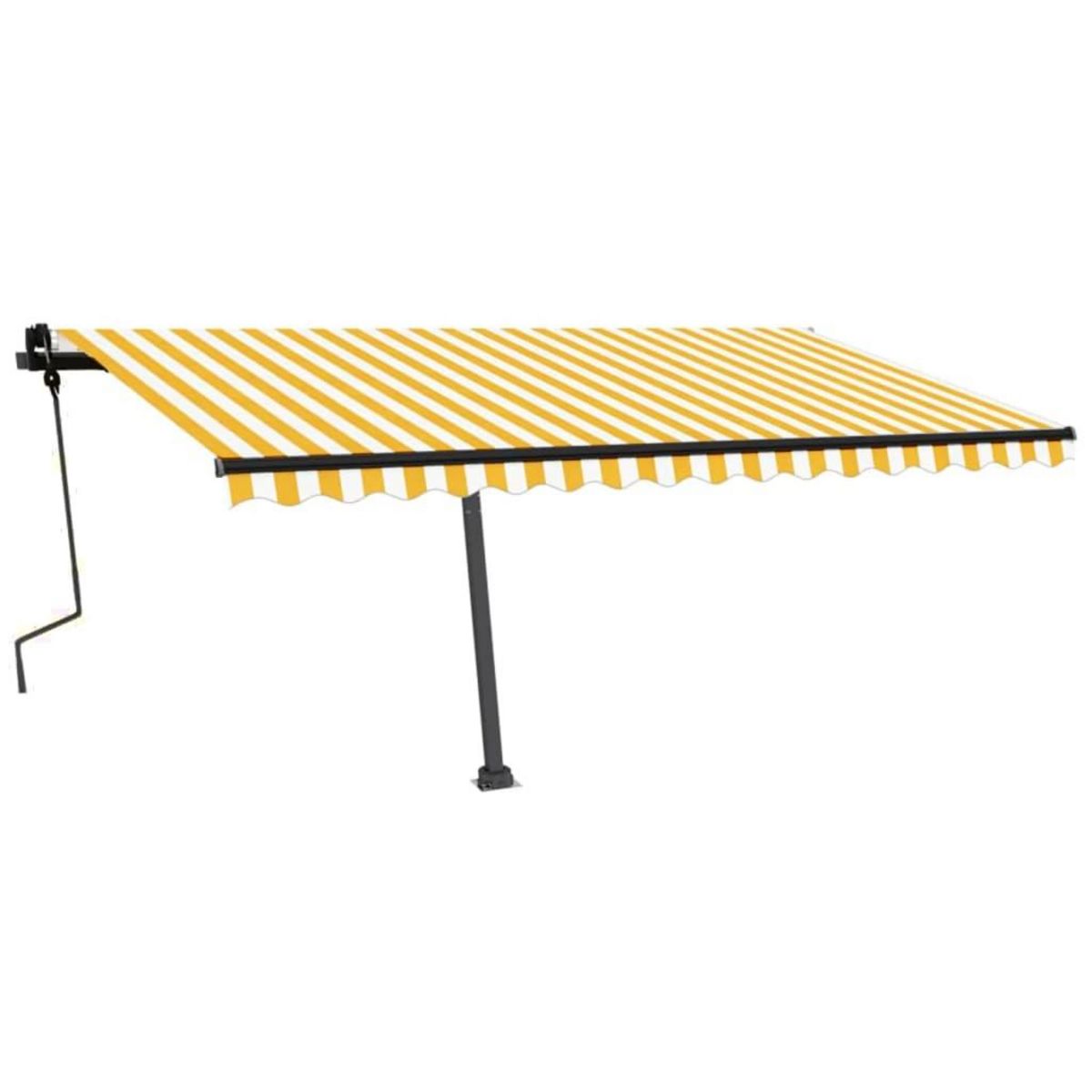 VIDAXL Auvent manuel retractable sur pied 450x300 cm Jaune et blanc