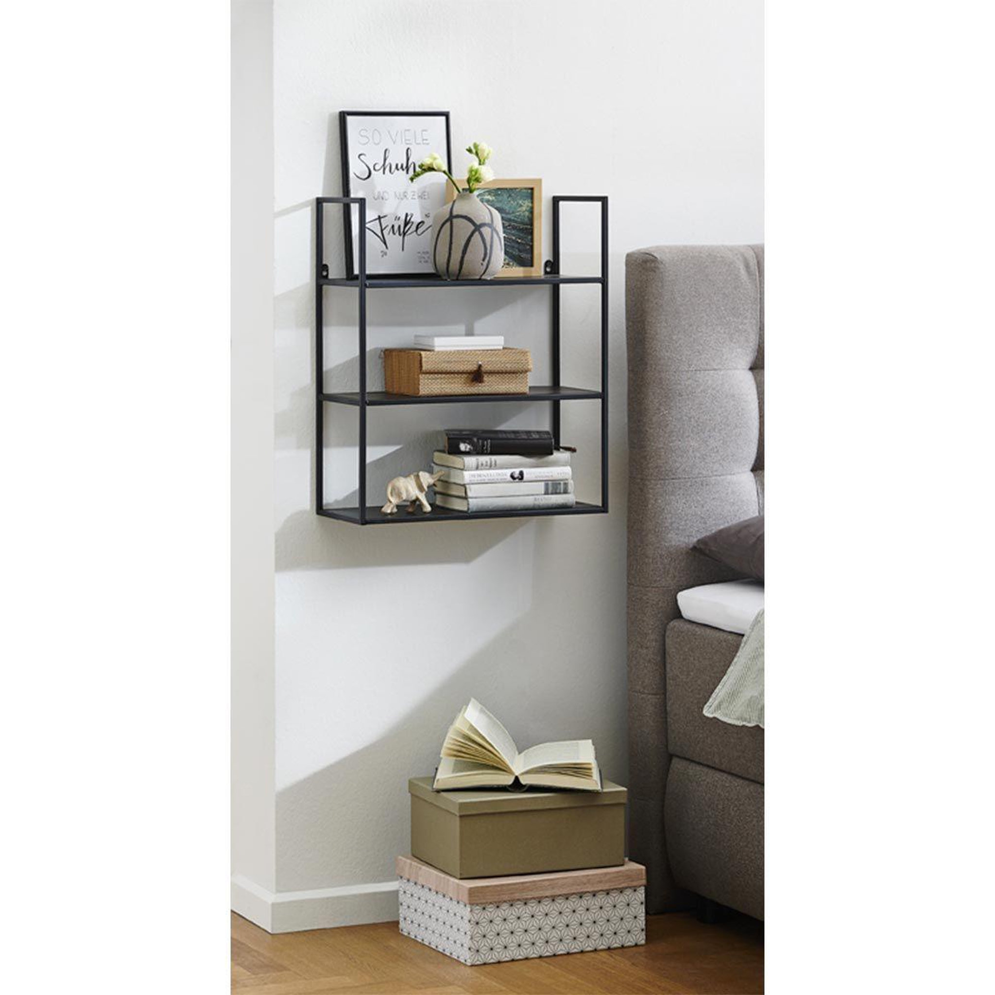 Voir la diapositive 4 : Paris Prix Étagère murale design  gavana  58cm noir
