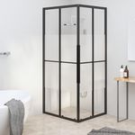 VIDAXL Cabine de douche ESG semi-depoli 80x70x180 cm Noir