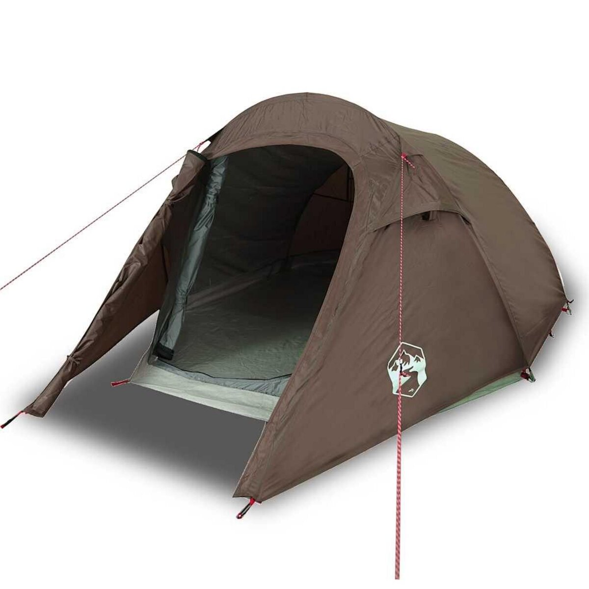 VIDAXL Tente de camping tunnel 2 personnes marron impermeable