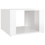 Voir la diapositive 2 : VIDAXL Table de chevet Blanc brillant 57x55x36 cm Bois d'ingenierie