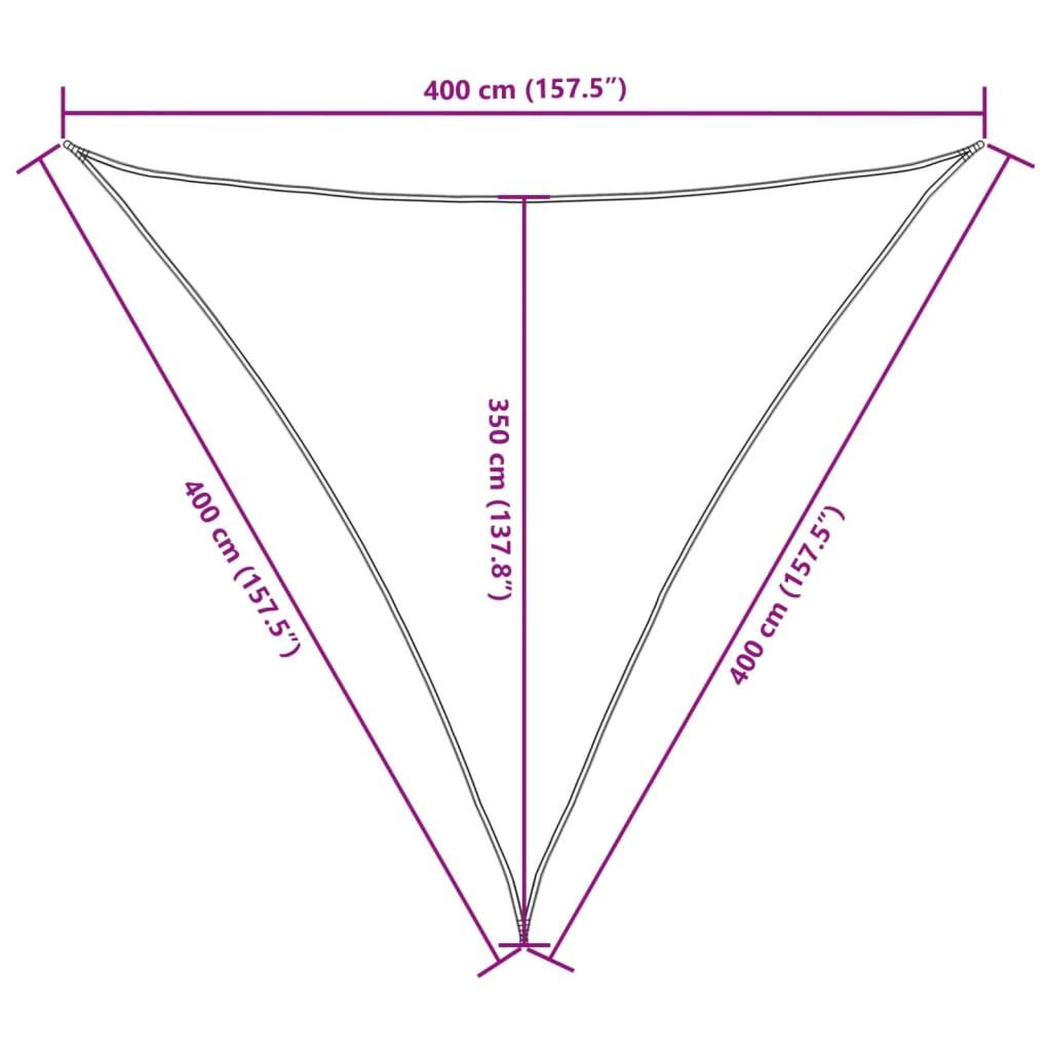 Voir la diapositive 6 : VIDAXL Voile de parasol tissu oxford triangulaire 4x4x4 m creme