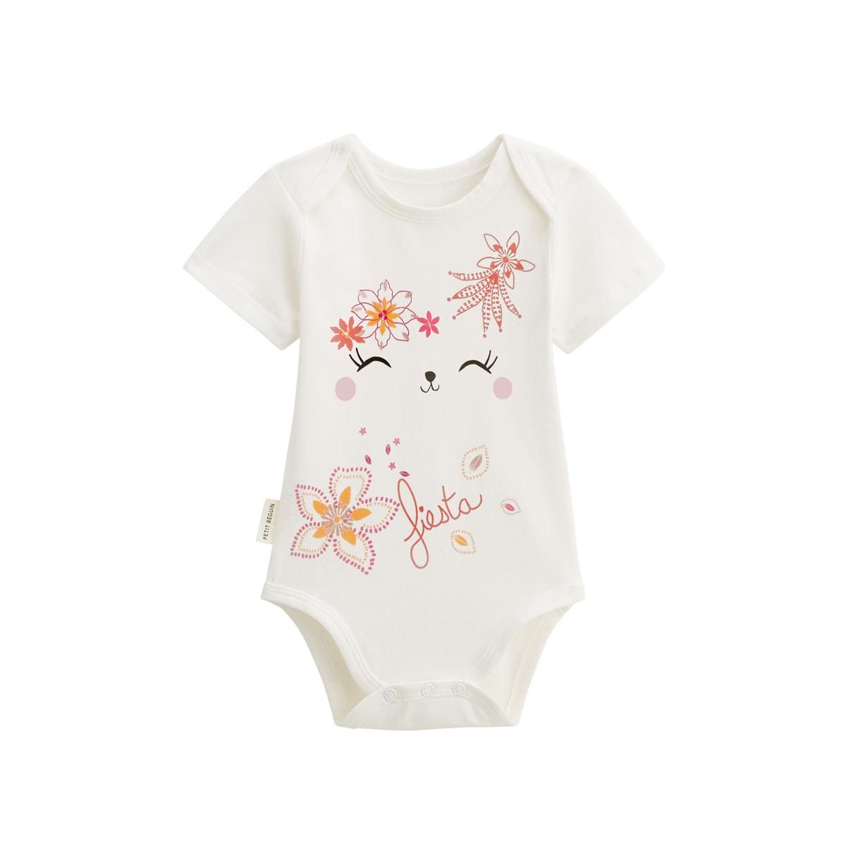 Petit Béguin Lot de 2 bodies bébé manches courtes Fiesta