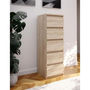 Voir la diapositive 2 : MARKET24 Commode CHELSEA 5 tiroirs - L 41,8 x P 42,2 x H 128,1 - Décor chene sonoma