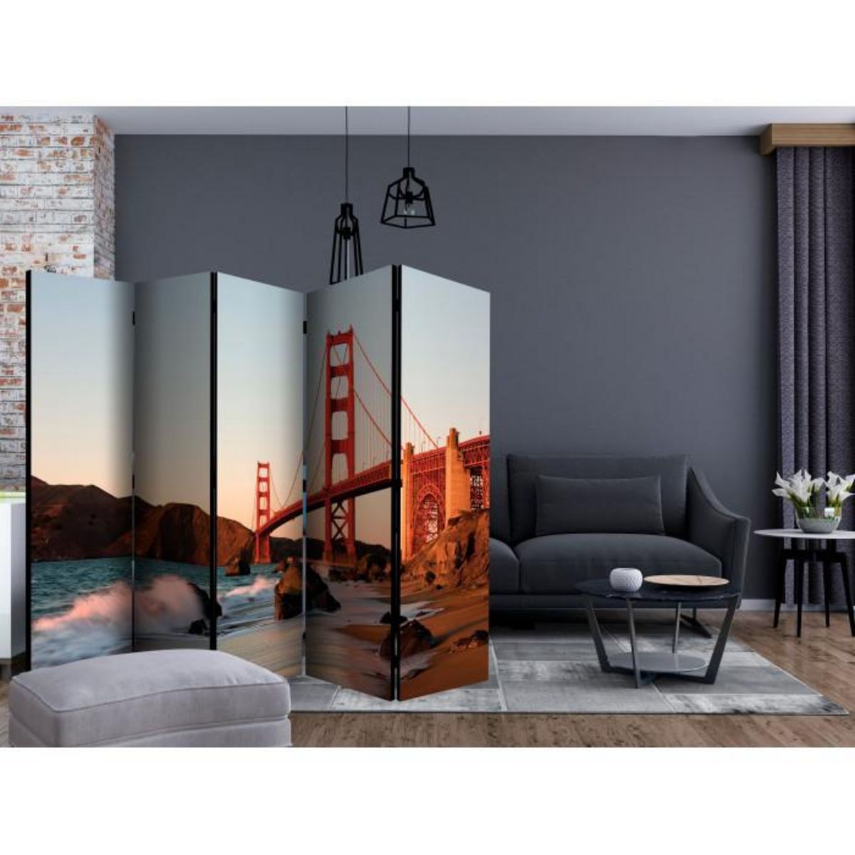 Paris Prix Paravent 5 Volets  Flaming Landscape  172x225cm