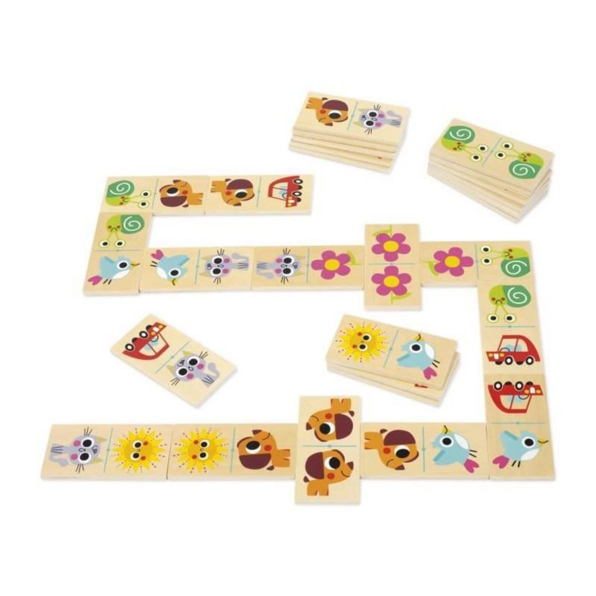 Goula Jeu éducatif - GOULA - Macro Domino - Animaux et objets du quotidien avec grandes pieces en bois