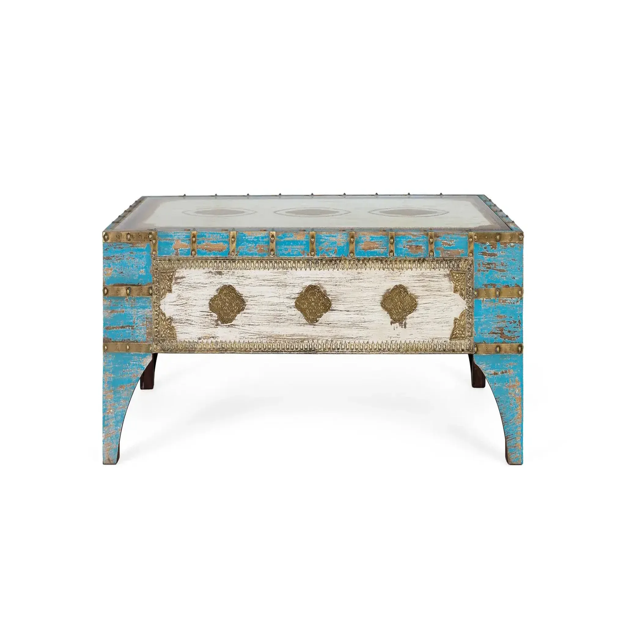 GINER Y COLOMER SL Table basse en bois de manguier 150 cm style ethnique vintage