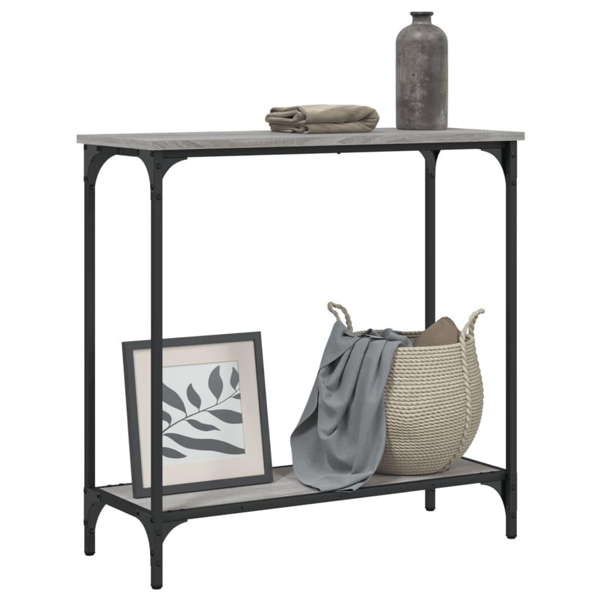 Voir la diapositive 3 : VIDAXL Table console sonoma gris 75x30,5x75 cm bois d'ingenierie
