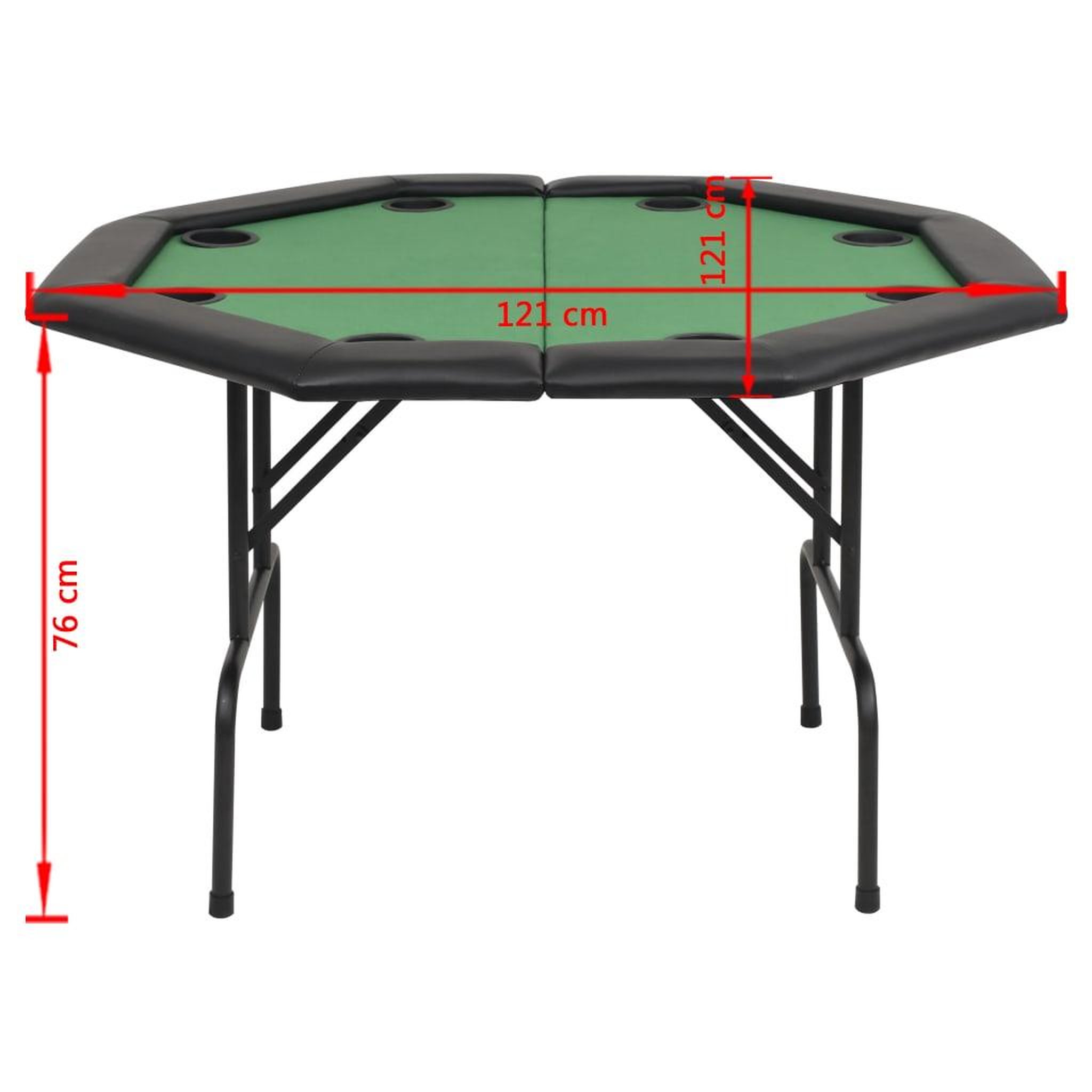 Voir la diapositive 6 : VIDAXL Table de poker pliable pour 8 joueurs 2 plis Octogonale Vert