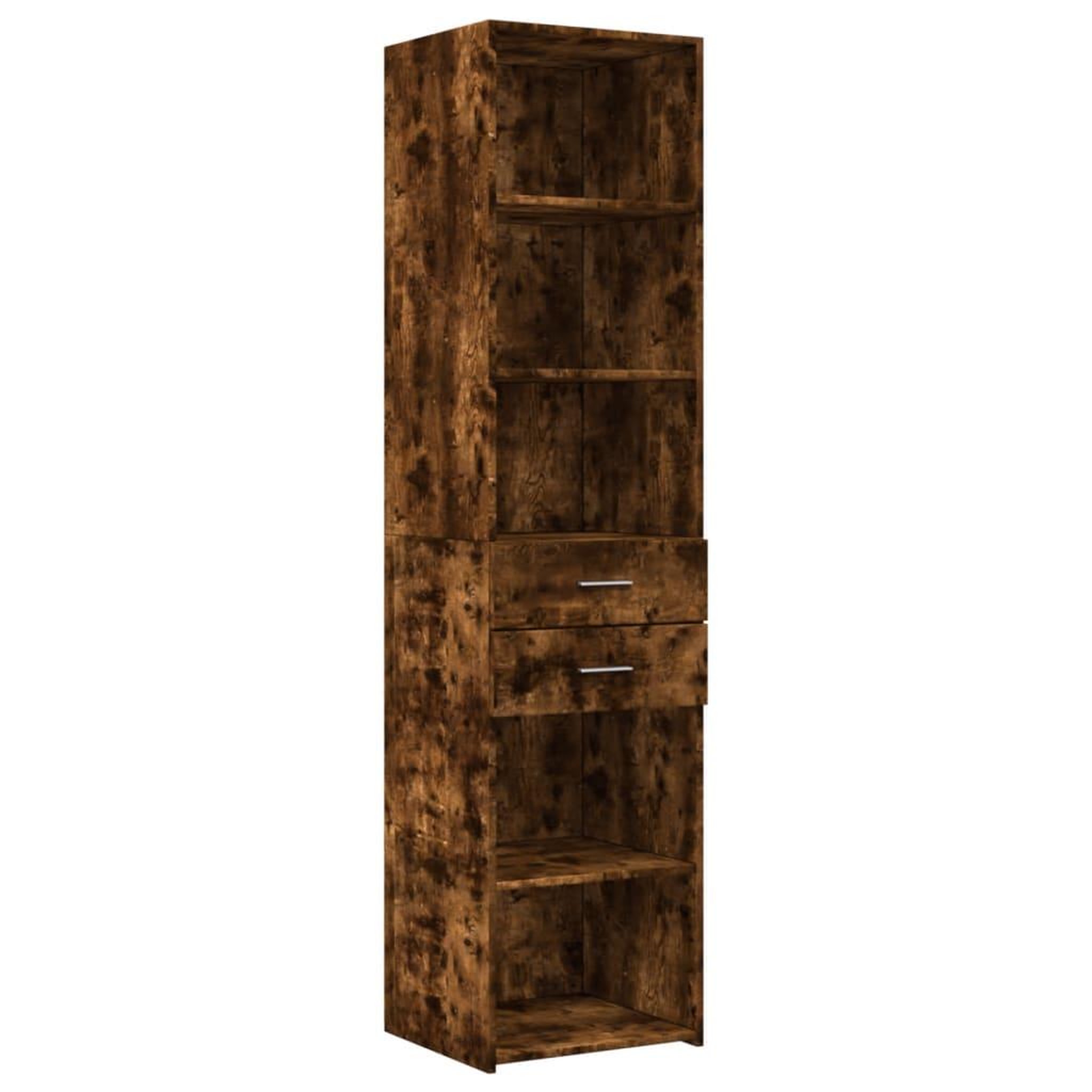 Voir la diapositive 2 : VIDAXL Buffet haut chene fume 45x42,5x185 cm bois d'ingenierie