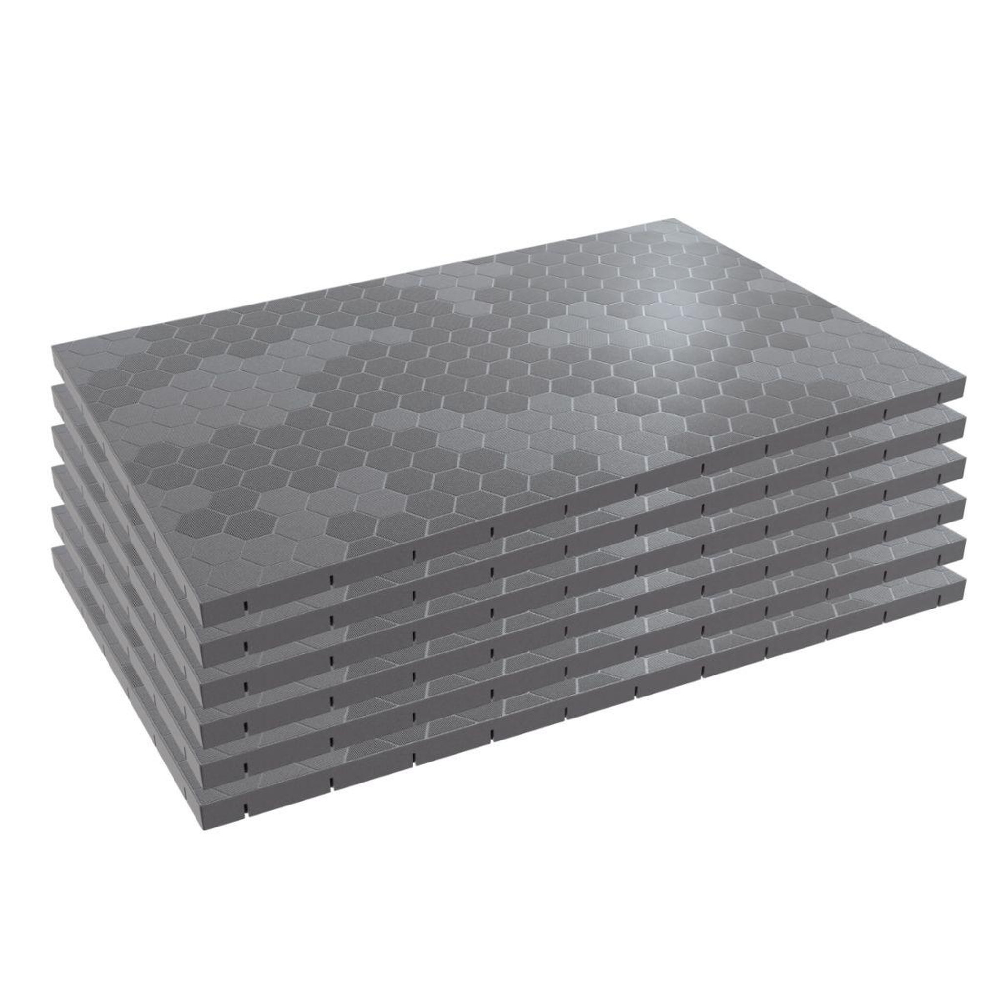 INTEC Lot de 6 Dalles de sol Clipsables Grises 116x76x3 cm Rectangulaire Polypropylène Revêtement de Sol Modulable 4.61m2 INTEC