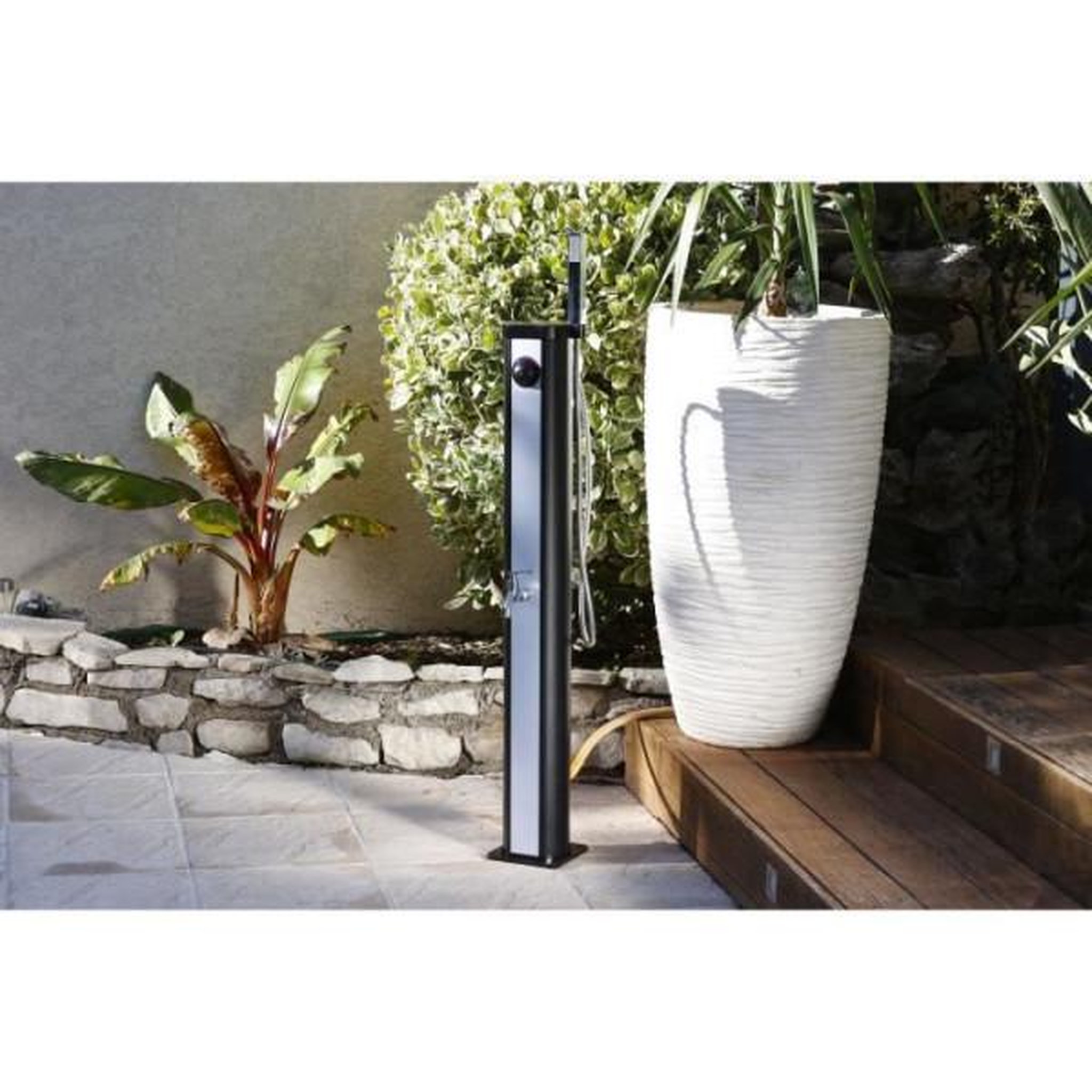 Voir la diapositive 6 : Ubbink Douche solaire d'extérieur Ubbink Solaris ELITE - Réservoir 18L - Mitigeur et douchette - Ø15 x H118 cm