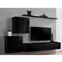 Voir la diapositive 4 : Paris Prix Meuble TV Mural Design  Switch V  250cm Noir