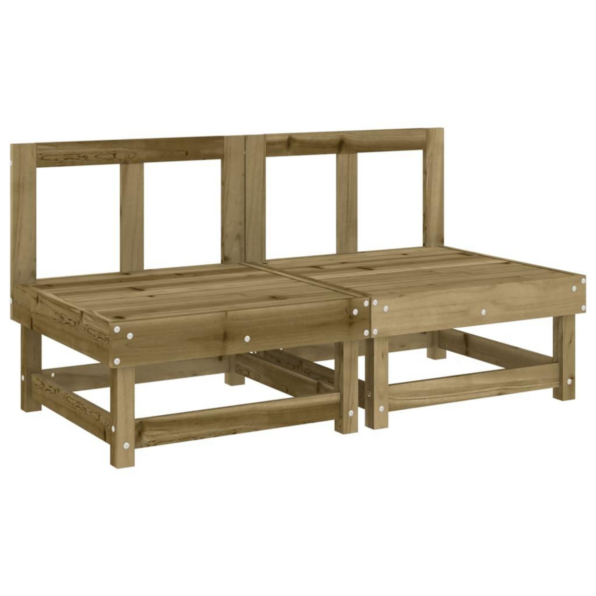 VIDAXL Canapes centraux avec coussins 2 pcs bois de pin impregne